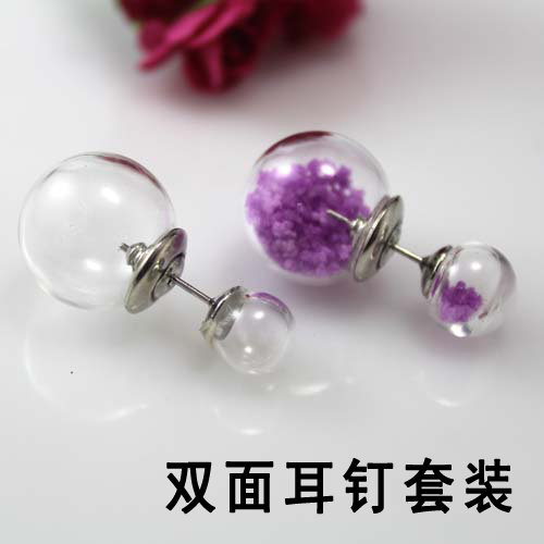 Double Sided Glass Ball Earring (sold per pair)