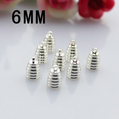 6MM Metal Cone Caps Silver-plated(sold in per package of 25 pcs)