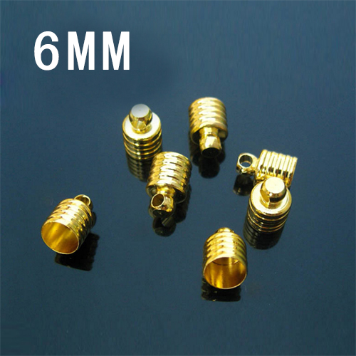 6MM METAL CAPS GOLD-PLATED
