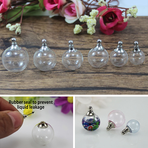 Glass Ball With Metal Screw Cap and Rubber Seal