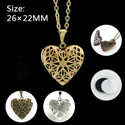 26X22MM Heart Diffuser Locket Necklace