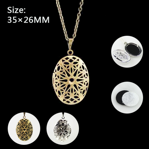 35x26MM Oval Diffuser Locket Necklace