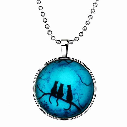 33MM Cats Glowing in Dark Necklace