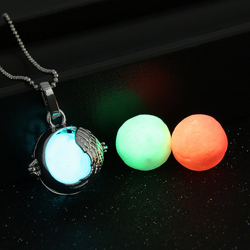 33MM Ball Locket Glowing in Dark Necklace