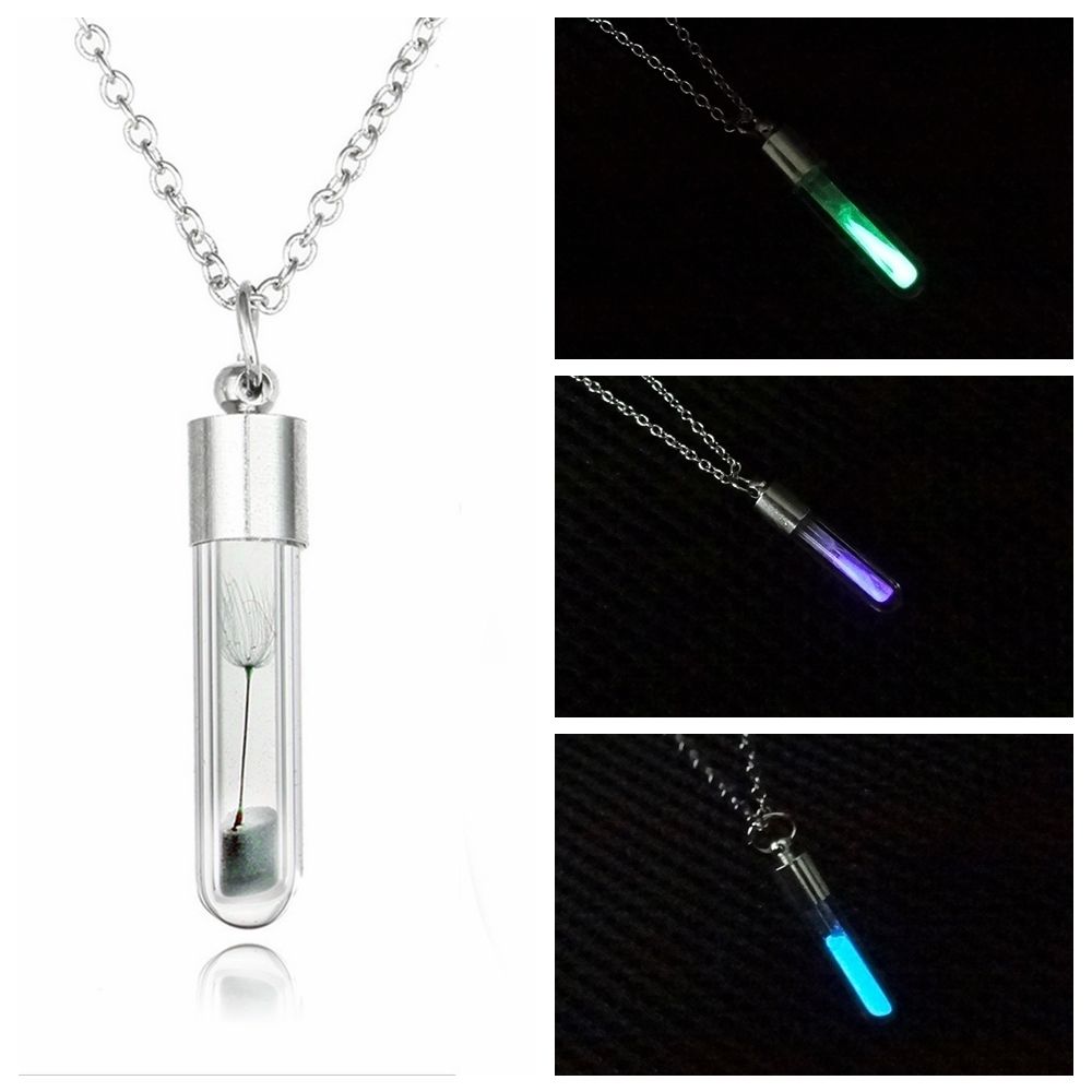 6MM Round Bottom Tube Dandelion seeds Glowing necklace