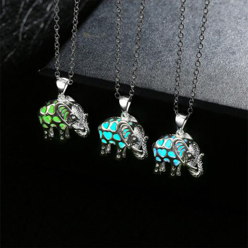 Elephant Diffuser Locket Glowing Necklace