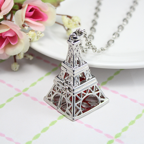 49x31MM Eiffel Tower Diffuser Locket Necklace