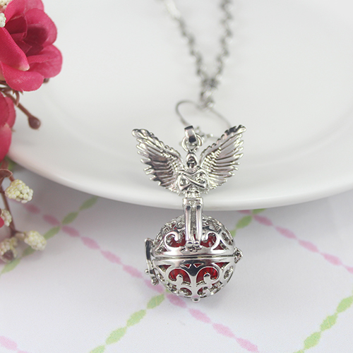 20MM Angel Wing Diffuser Ball Locket  Necklace