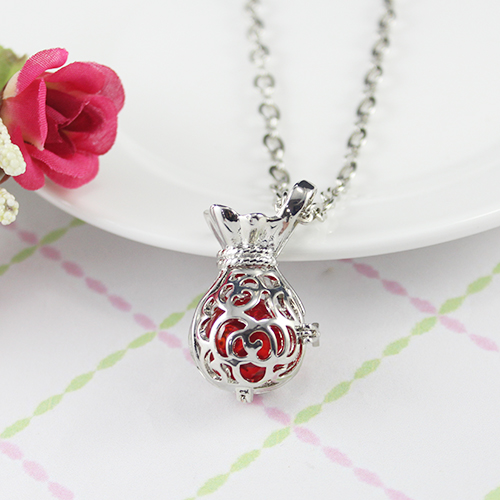 40x21MM Lucky Bag Diffuser Locket Necklace
