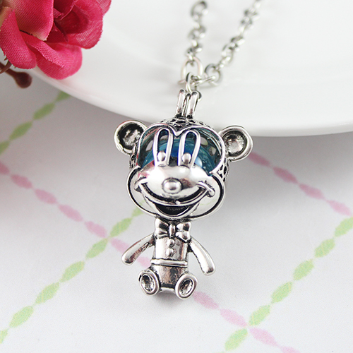 42x20MM Mickey Mouse Diffuser Locket Ball Necklace