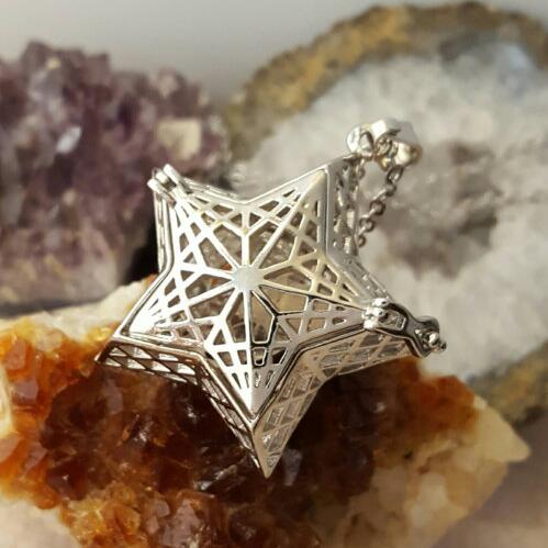  Star Locket w/ Fillable Glass Orb Star Pendant Keepsake Jewelry Star Urn Urn Jewelry Cremation Jewelry