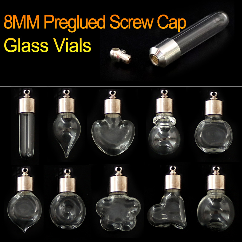 8MM Glass Vials With Preglued Screw Caps