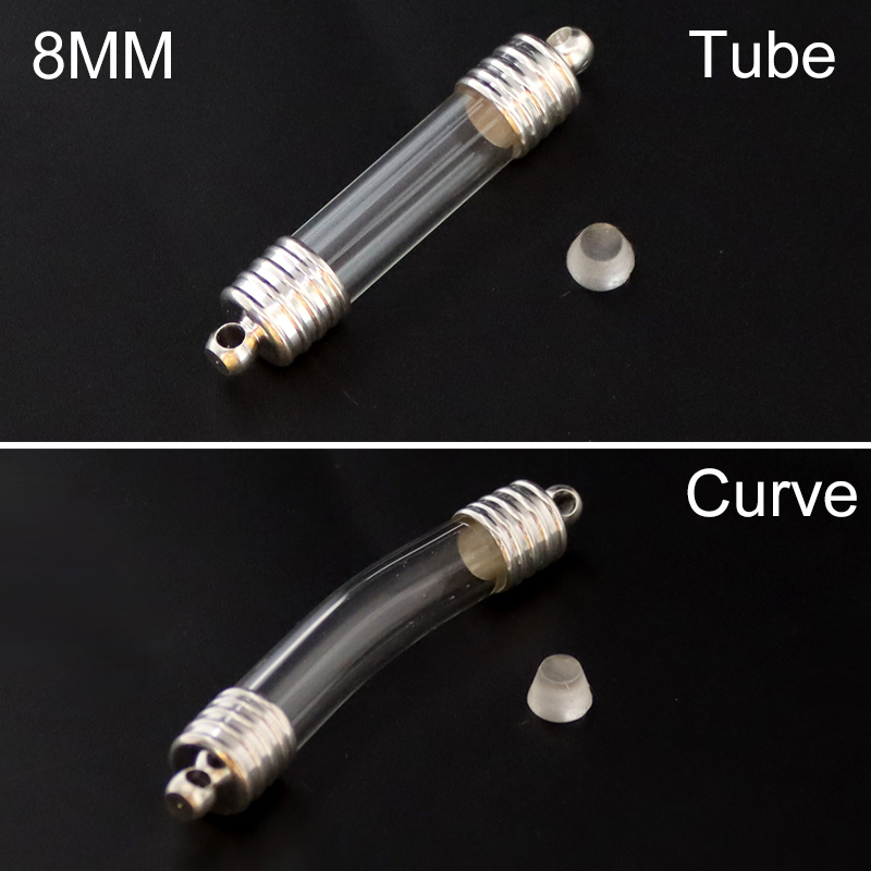 8MM Tube For Rice Necklaces&Bracelets (with two metal caps & one rubber stopper)