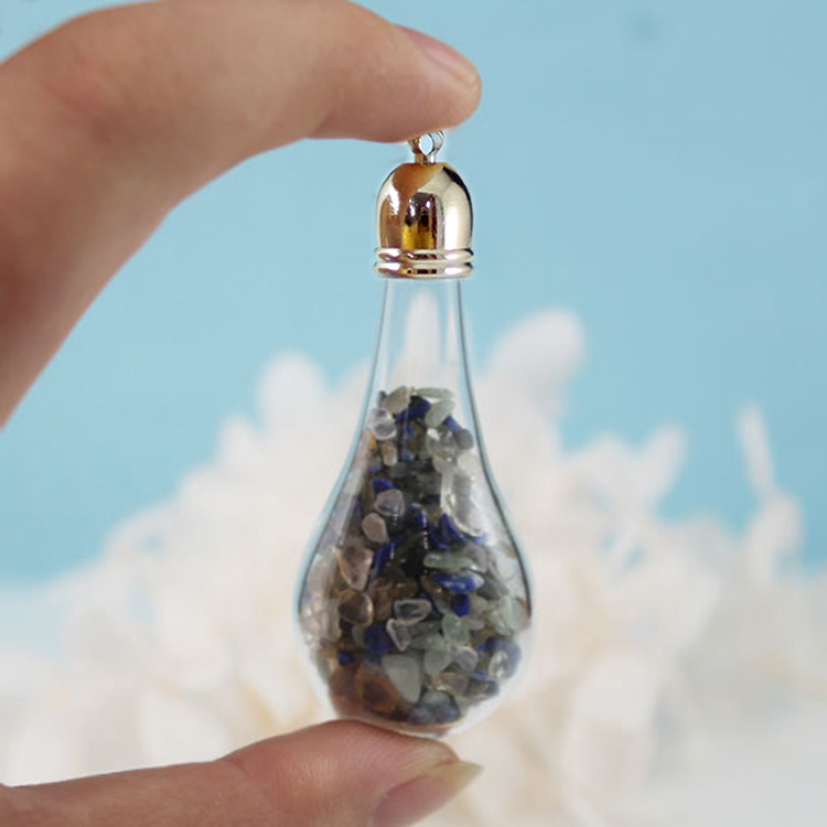 Glass Heart/Tear Drop/Round  Bottle with Round Cap