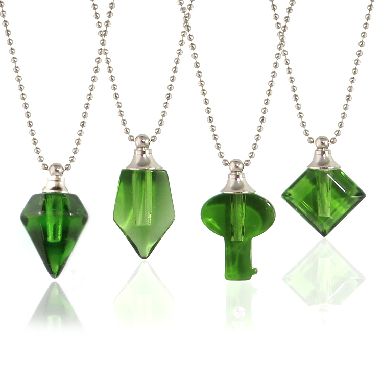 Green Vials with Necklace Chain