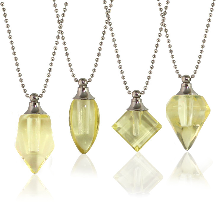 Yellow Vials with Necklace Chain
