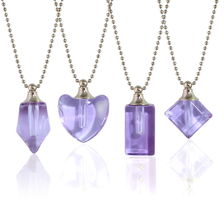 Purple Vials with Necklace Chain