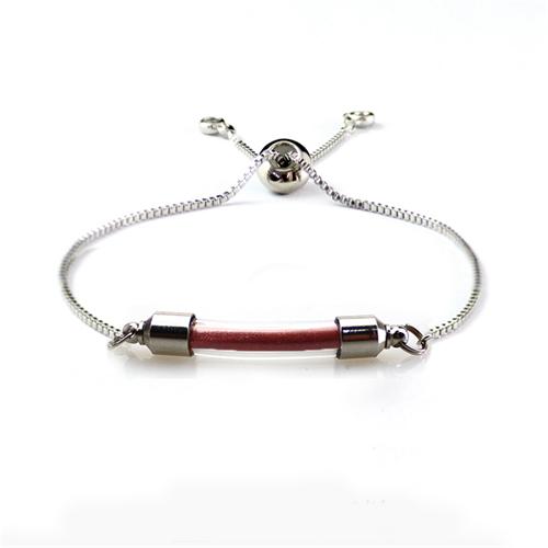 6MM Glass/Arcylic Tube Chain bracelet With Screw Caps