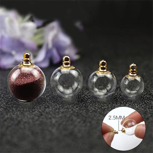 Glass Ball With Gold Metal Screw Cap and Rubber Seal