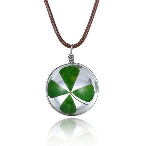 25MM Glass  Four Leaf Clover Necklace 