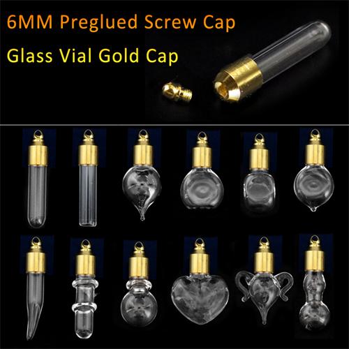 Glass Tube With Gold-plated screw caps