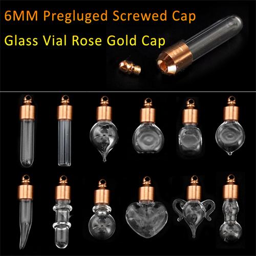 Glass Tube With Rose Gold-plated screw caps