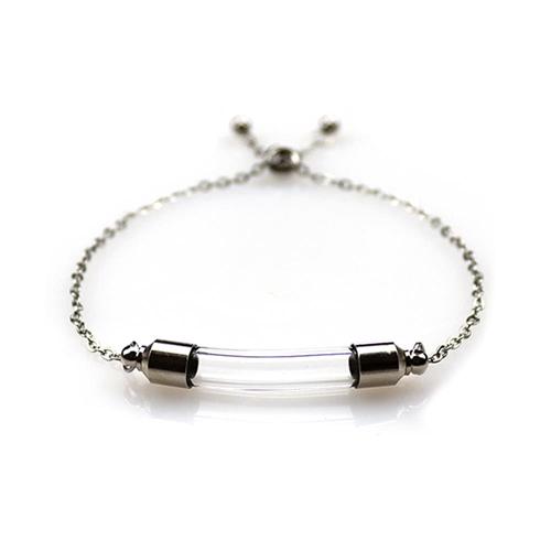 6MM Glass Tube bracelet With Stainless Steel Chain