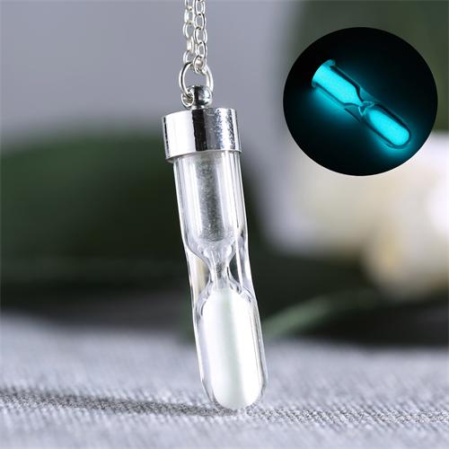 6MM Glass Tube with Glowing Sand Necklace